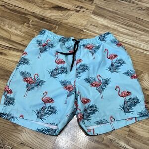 WXYZ Flamingo / Floral Shorts Swim Trunks Size Small‎